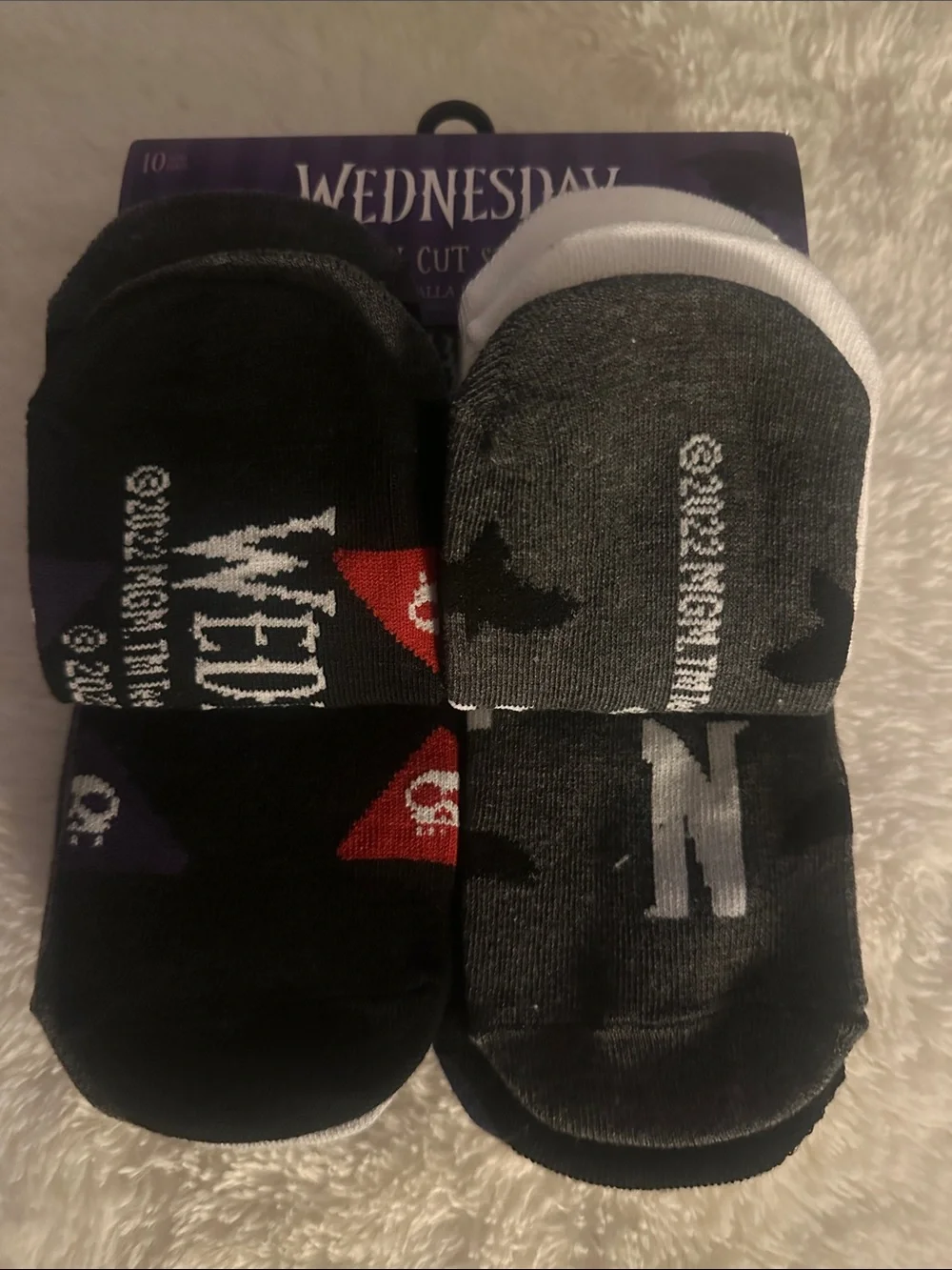 Wednesday Adam’s low Cut Socks - Black & White - various designs